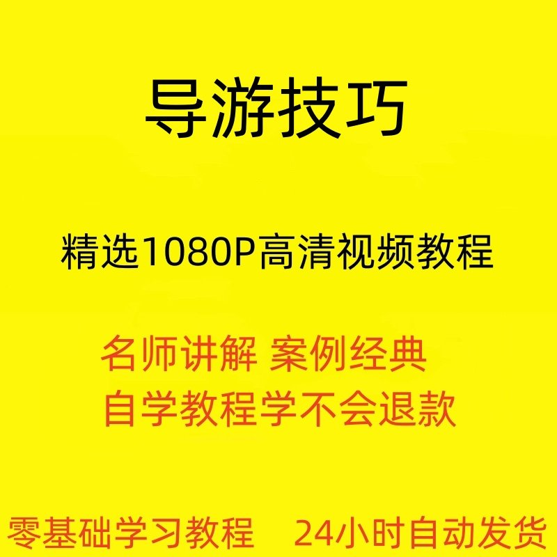导游技巧视频教程新手自学零基础入门精通教学课程全集-虚拟资料仓
