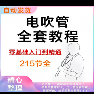乐器电吹管教程课程实用学习视频初学者入门零基础网盘电子版教程-虚拟资料仓