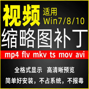 视频缩略图补丁mp4 flv ts mov mkv avi等预览软件工具显示插件-虚拟资料仓