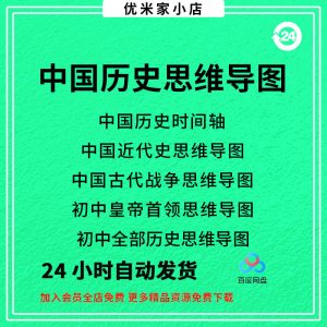 中国思维导图初中朝代近代史时间轴皇帝战争电子版资料图-虚拟资料仓