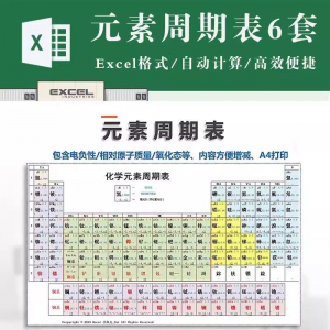 化学元素周期表pdf电子版可打印编辑修改新版高清图片jpg学生素材-虚拟资料仓