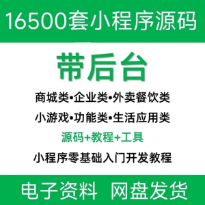 小程序源码商城企业源码带后台公众号平台小游戏教程视频-虚拟资料仓