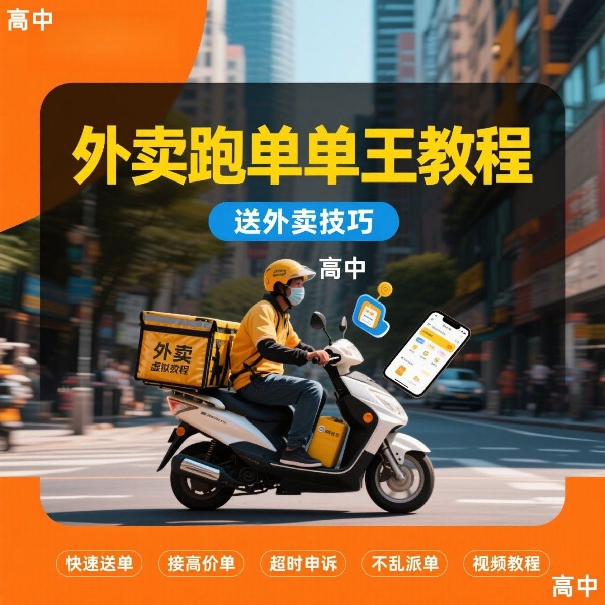 外卖员跑外卖教程抢单王教程送外卖技巧视频教程讲解高中课程-虚拟资料仓