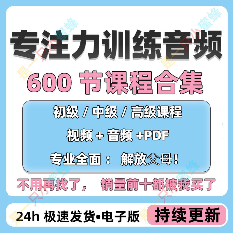 儿童专注力教程听觉注意力训练分阶全套音频视频课程早教电子版-虚拟资料仓