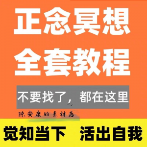 新正念冥想教程睡眠音频音乐调整情绪压力感恩静心瑜伽冥想疗愈课-虚拟资料仓