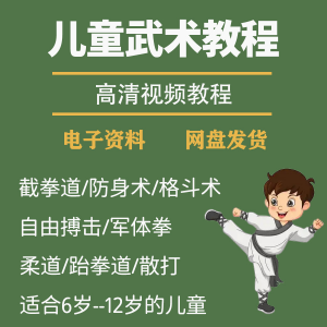 少儿童武术视频教程零基础自学咏春散打擒拿泰拳跆拳道防身术课程-虚拟资料仓