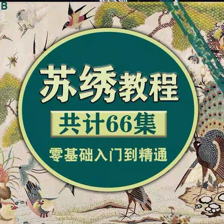 苏绣教程视频零基础苏绣教程苏绣入门到精通教学视频苏绣全套课程-虚拟资料仓