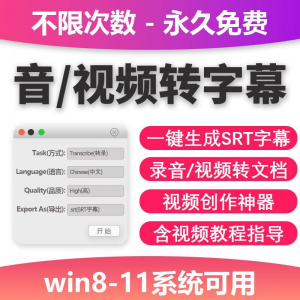 图片[1]-视频转字幕软件srt字幕提取制作多种语言选择不限时长win电脑使用-虚拟资料仓