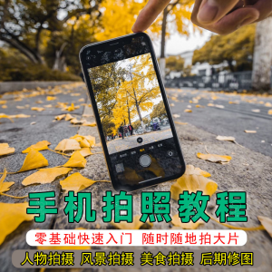 手机摄影教程拍摄拍照课程从入门到精通技巧人像修图剪辑亲子风景-虚拟资料仓