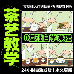 茶艺师茶道视频教程零基础自学培训课程新手入门泡茶品茶资料素材-虚拟资料仓