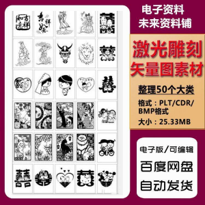 图片[1]-激光雕刻打刻机素材大全刻字图案模板集合plt格式CDR矢量设计文件-虚拟资料仓