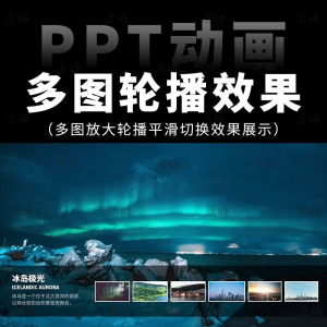 图片[1]-高级感7张多图放大轮播平滑切换效果排版展示动画动态ppt模板素材-虚拟资料仓