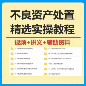 不良资产处置实操教程 不良资产视频 不良资产尽职调查资料-虚拟资料仓