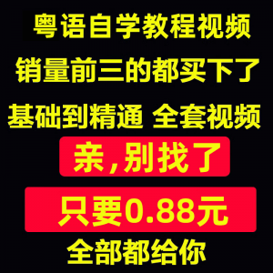 粤语视频教程教学培训课程在线自学广东话零基础入门到精通教网课-虚拟资料仓