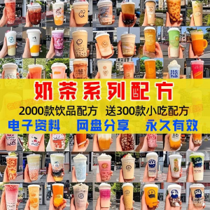 奶茶配方自学培训学习视频教程新手初学摆摊开店全套奶昔果茶调制-虚拟资料仓
