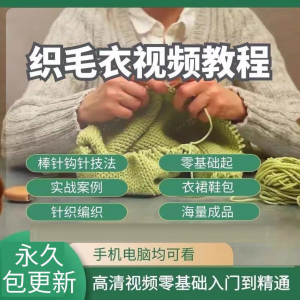 织毛衣教程视频零基础教学传统手工棒针钩针毛线编织婴儿针织围巾-虚拟资料仓