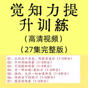 图片[1]-觉知力训练感知力国学智慧2025年心理学自我意识内心疗愈视频教程-虚拟资料仓