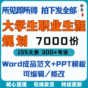 图片[1]-新款大学生职业生涯规划书成长就业赛道学业规划word成品范文ppt-虚拟资料仓