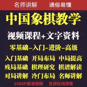 自学课程素材中国象棋教学视频教程全集布局开局零基础初学者棋理-虚拟资料仓