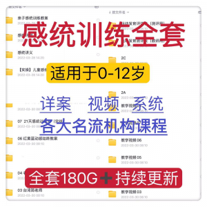 感统课程教案幼儿童训练早教机构视频0-12岁体智能培训测评资料-虚拟资料仓
