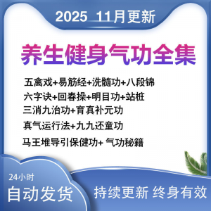 2025健身气功八段锦视频教程五禽戏六字诀易筋经养生功法教学站桩-虚拟资料仓