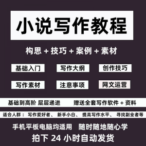 零基础小说写作教程网文新手创作技巧自学入门视频课素材大纲软件-虚拟资料仓