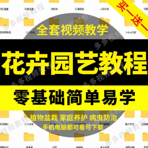 花卉园艺家庭养花盆栽苗圃栽培常识自学视频教程素材资料全套课程-虚拟资料仓