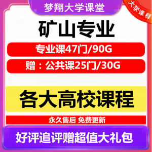 大学矿山专业视频教程矿山机械边坡工程 采矿72门自学课程赠PPT-虚拟资料仓