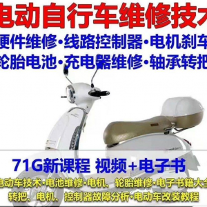 电动车维修视频自学教程零基础学习常见故障保养技术案例讲解大全-虚拟资料仓