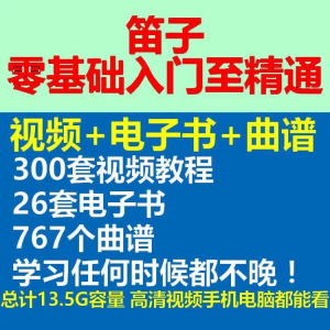 竹笛初学者曲谱入门课程笛零基础视频教学自零基础演奏电子版吹笛-虚拟资料仓